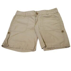 Tommy Hilfiger Chino Shorts Womens Size 0 Low Rise Tan Khakis Flat Front Casual